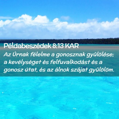 Picture 02 - Példabeszédek 8:13 KAR - Az Úrnak félelme a gonosznak gyûlölése; a - Bible Verse Picture