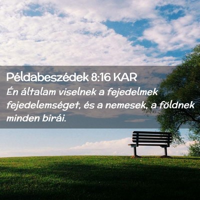 Picture 02 - Példabeszédek 8:16 KAR - Én általam viselnek a fejedelmek - Bible Verse Picture