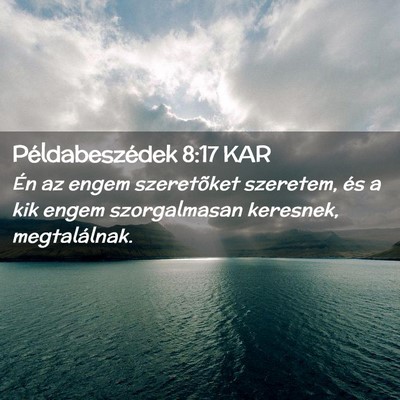 Picture 02 - Példabeszédek 8:17 KAR - Én az engem szeretõket szeretem, és a kik - Bible Verse Picture
