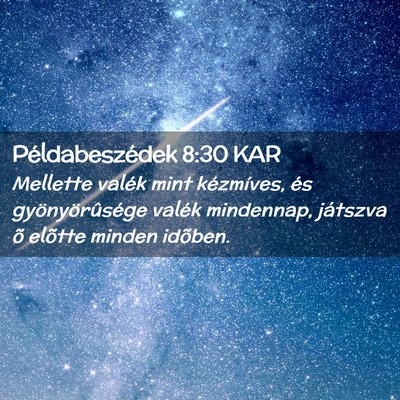 Picture 02 - Példabeszédek 8:30 KAR - Mellette valék mint kézmíves, és - Bible Verse Picture