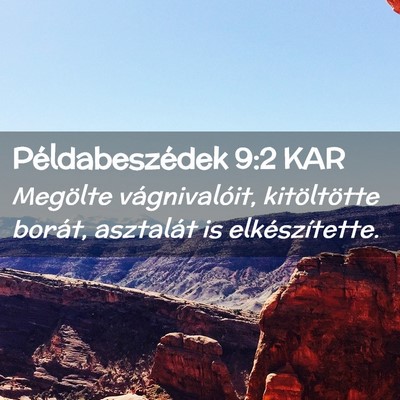 Picture 02 - Példabeszédek 9:2 KAR - Megölte vágnivalóit, kitöltötte borát, - Bible Verse Picture