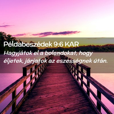 Picture 02 - Példabeszédek 9:6 KAR - Hagyjátok el a bolondokat, hogy éljetek, - Bible Verse Picture