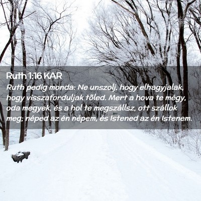 Picture 02 - Ruth 1:16 KAR - Ruth pedig monda: Ne unszolj, hogy elhagyjalak, - Bible Verse Picture