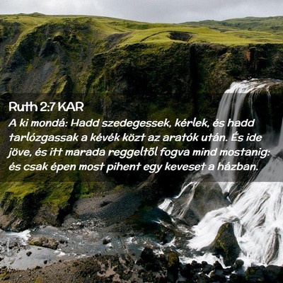 Picture 02 - Ruth 2:7 KAR - A ki mondá: Hadd szedegessek, kérlek, és hadd - Bible Verse Picture