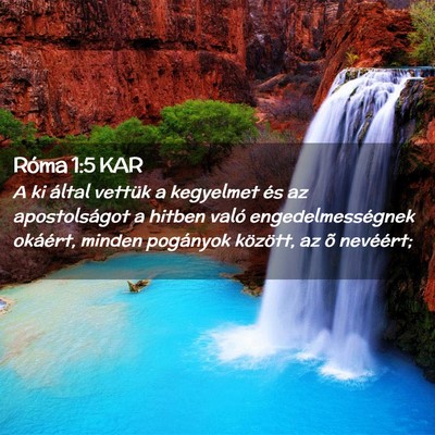 Picture 02 - Róma 1:5 KAR - A ki által vettük a kegyelmet és az - Bible Verse Picture