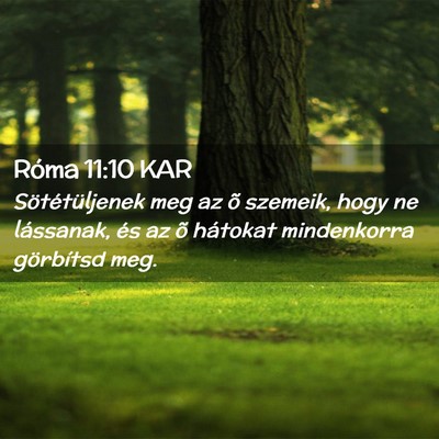 Picture 02 - Róma 11:10 KAR - Sötétüljenek meg az õ szemeik, hogy ne - Bible Verse Picture