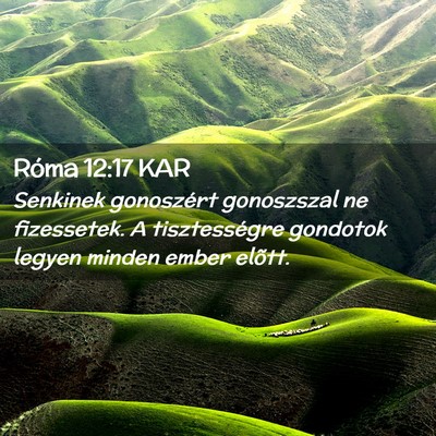 Picture 02 - Róma 12:17 KAR - Senkinek gonoszért gonoszszal ne fizessetek. A - Bible Verse Picture