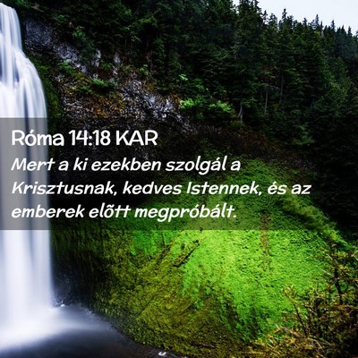 Picture 02 - Róma 14:18 KAR - Mert a ki ezekben szolgál a Krisztusnak, kedves - Bible Verse Picture