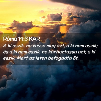 Picture 02 - Róma 14:3 KAR - A ki eszik, ne vesse meg azt, a ki nem eszik; és - Bible Verse Picture