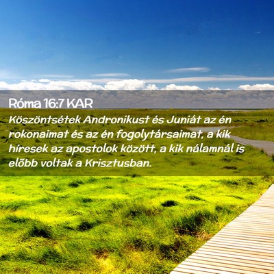 Picture 02 - Róma 16:7 KAR - Köszöntsétek Andronikust és Juniát az én - Bible Verse Picture