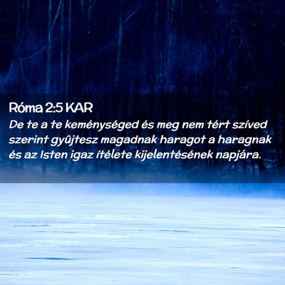 Picture 02 - Róma 2:5 KAR - De te a te keménységed és meg nem tért - Bible Verse Picture