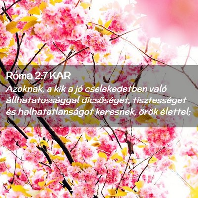 Picture 02 - Róma 2:7 KAR - Azoknak, a kik a jó cselekedetben való - Bible Verse Picture