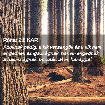 Picture 02 - Róma 2:8 KAR - Azoknak pedig, a kik versengõk és a kik nem - Bible Verse Picture