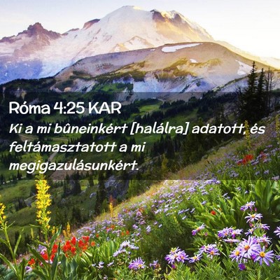 Picture 02 - Róma 4:25 KAR - Ki a mi bûneinkért [halálra] adatott, és - Bible Verse Picture