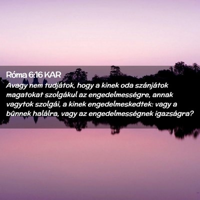 Picture 02 - Róma 6:16 KAR - Avagy nem tudjátok, hogy a kinek oda szánjátok - Bible Verse Picture