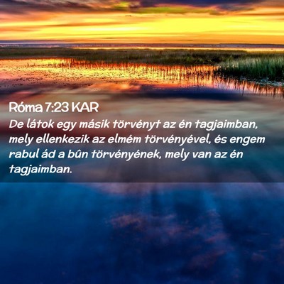 Picture 02 - Róma 7:23 KAR - De látok egy másik törvényt az én - Bible Verse Picture
