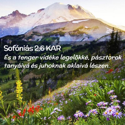 Picture 02 - Sofóniás 2:6 KAR - És a tenger vidéke legelõkké, pásztorok - Bible Verse Picture