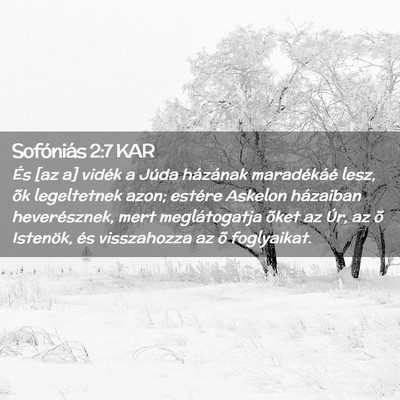 Picture 02 - Sofóniás 2:7 KAR - És [az a] vidék a Júda házának maradékáé - Bible Verse Picture