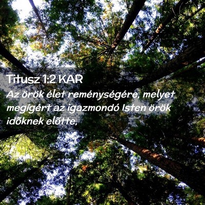 Picture 02 - Titusz 1:2 KAR - Az örök élet reménységére, melyet - Bible Verse Picture