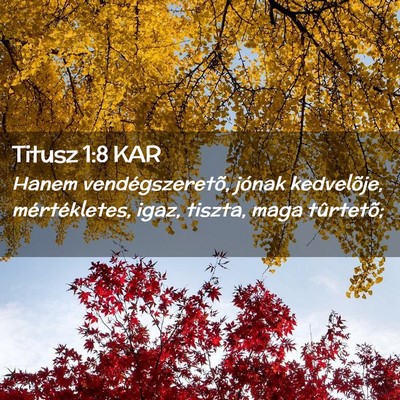 Picture 02 - Titusz 1:8 KAR - Hanem vendégszeretõ, jónak kedvelõje, - Bible Verse Picture