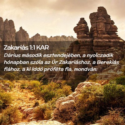 Picture 02 - Zakariás 1:1 KAR - Dárius második esztendejében, a nyolczadik - Bible Verse Picture