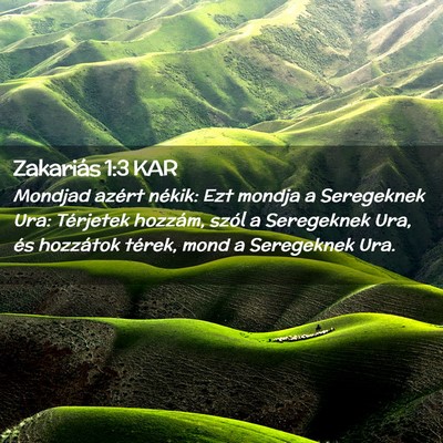 Picture 02 - Zakariás 1:3 KAR - Mondjad azért nékik: Ezt mondja a Seregeknek - Bible Verse Picture