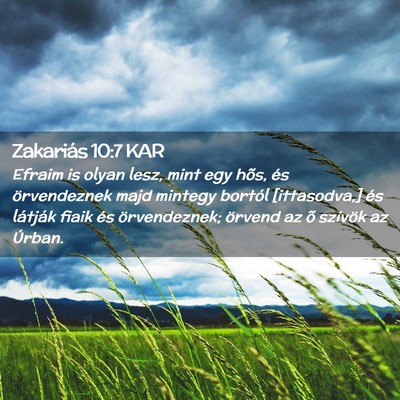 Picture 02 - Zakariás 10:7 KAR - Efraim is olyan lesz, mint egy hõs, és - Bible Verse Picture