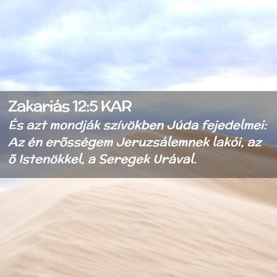 Picture 02 - Zakariás 12:5 KAR - És azt mondják szívökben Júda fejedelmei: Az - Bible Verse Picture