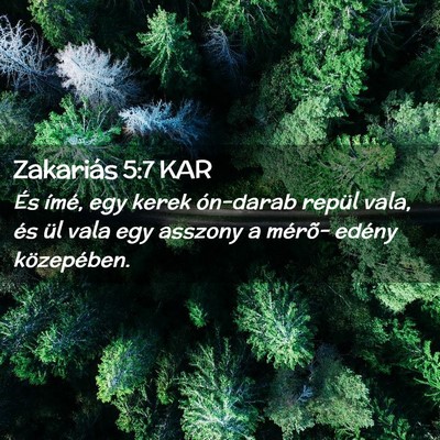 Picture 02 - Zakariás 5:7 KAR - És ímé, egy kerek ón-darab repül vala, és - Bible Verse Picture