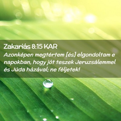 Picture 02 - Zakariás 8:15 KAR - Azonképen megtértem [és] elgondoltam e - Bible Verse Picture