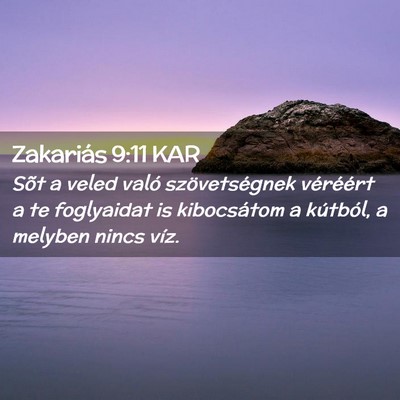 Picture 02 - Zakariás 9:11 KAR - Sõt a veled való szövetségnek véréért a te - Bible Verse Picture