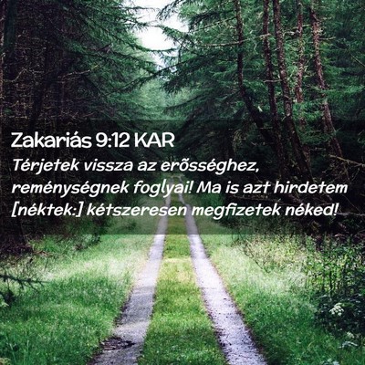 Picture 02 - Zakariás 9:12 KAR - Térjetek vissza az erõsséghez, reménységnek - Bible Verse Picture