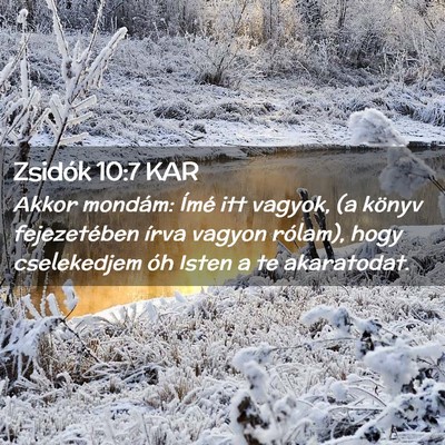 Picture 02 - Zsidók 10:7 KAR - Akkor mondám: Ímé itt vagyok, (a könyv - Bible Verse Picture