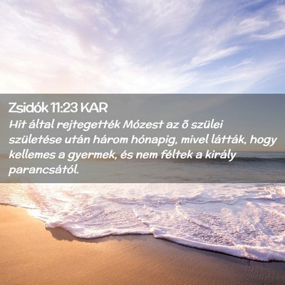 Picture 02 - Zsidók 11:23 KAR - Hit által rejtegették Mózest az õ szülei - Bible Verse Picture