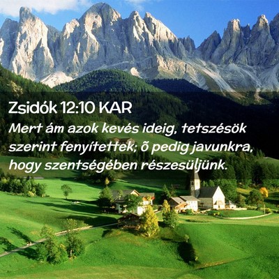Picture 02 - Zsidók 12:10 KAR - Mert ám azok kevés ideig, tetszésök szerint - Bible Verse Picture