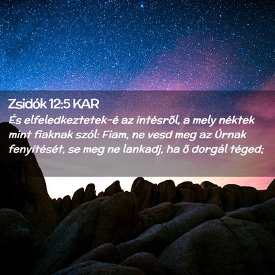Picture 02 - Zsidók 12:5 KAR - És elfeledkeztetek-é az intésrõl, a mely - Bible Verse Picture
