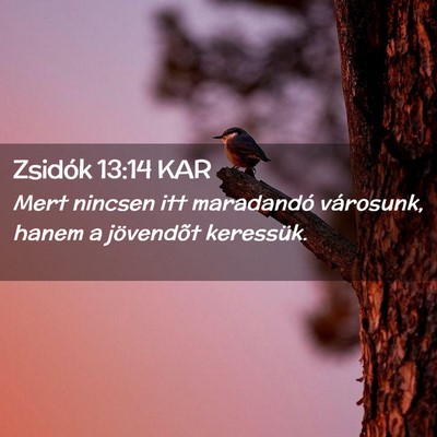 Picture 02 - Zsidók 13:14 KAR - Mert nincsen itt maradandó városunk, hanem a - Bible Verse Picture