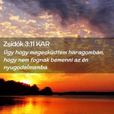 Picture 02 - Zsidók 3:11 KAR - Úgy hogy megesküdtem haragomban, hogy nem - Bible Verse Picture