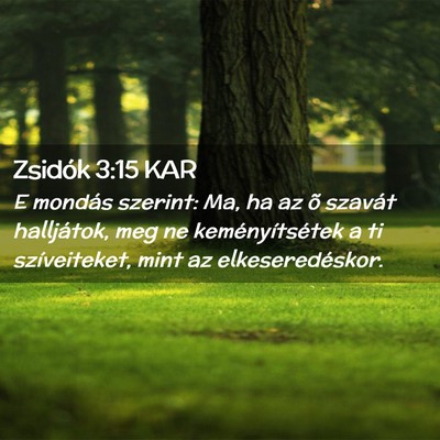 Picture 02 - Zsidók 3:15 KAR - E mondás szerint: Ma, ha az õ szavát - Bible Verse Picture