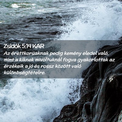 Picture 02 - Zsidók 5:14 KAR - Az érettkorúaknak pedig kemény eledel való, - Bible Verse Picture