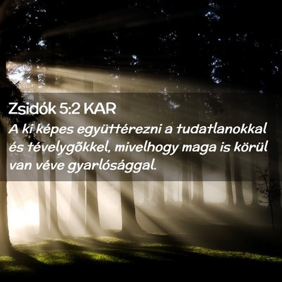 Picture 02 - Zsidók 5:2 KAR - A ki képes együttérezni a tudatlanokkal és - Bible Verse Picture