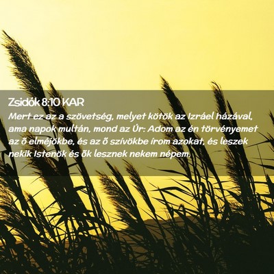 Picture 02 - Zsidók 8:10 KAR - Mert ez az a szövetség, melyet kötök az - Bible Verse Picture