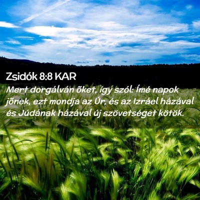 Picture 02 - Zsidók 8:8 KAR - Mert dorgálván õket, így szól: Ímé napok - Bible Verse Picture