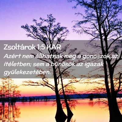 Picture 02 - Zsoltárok 1:5 KAR - Azért nem állhatnak meg a gonoszok az - Bible Verse Picture