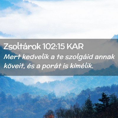Picture 02 - Zsoltárok 102:15 KAR - Mert kedvelik a te szolgáid annak köveit, és a - Bible Verse Picture