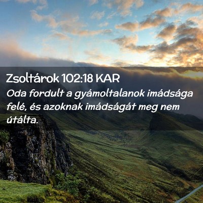 Picture 02 - Zsoltárok 102:18 KAR - Oda fordult a gyámoltalanok imádsága felé, - Bible Verse Picture