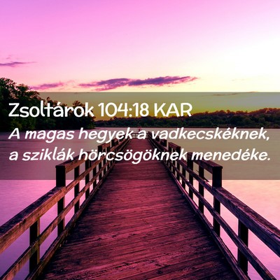 Picture 02 - Zsoltárok 104:18 KAR - A magas hegyek a vadkecskéknek, a sziklák - Bible Verse Picture
