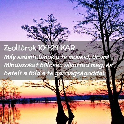 Picture 02 - Zsoltárok 104:24 KAR - Mily számtalanok a te mûveid, Uram! Mindazokat - Bible Verse Picture