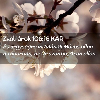 Picture 02 - Zsoltárok 106:16 KAR - És irigységre indulának Mózes ellen a - Bible Verse Picture