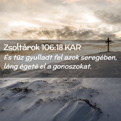 Picture 02 - Zsoltárok 106:18 KAR - És tûz gyulladt fel azok seregében, láng - Bible Verse Picture